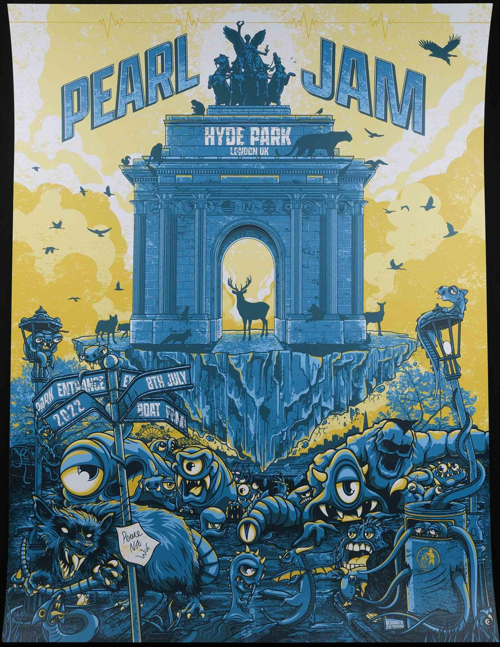 Josh Townshend Pearl Jam 2022 London Concert Poster