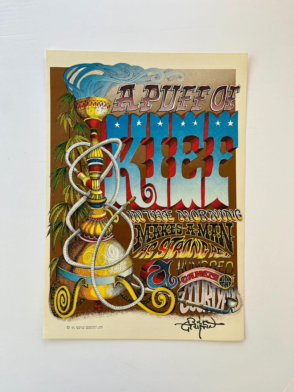 Rick Griffin Puff of Kief 1967 OP-1 Signed Poster