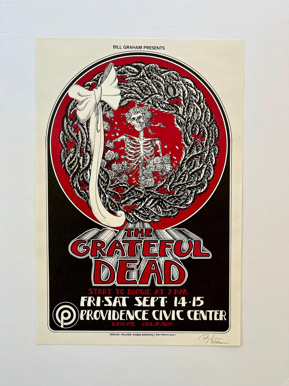 Randy Tuten Grateful Dead Providence Rhode Island 1973 Concert Poster Signed