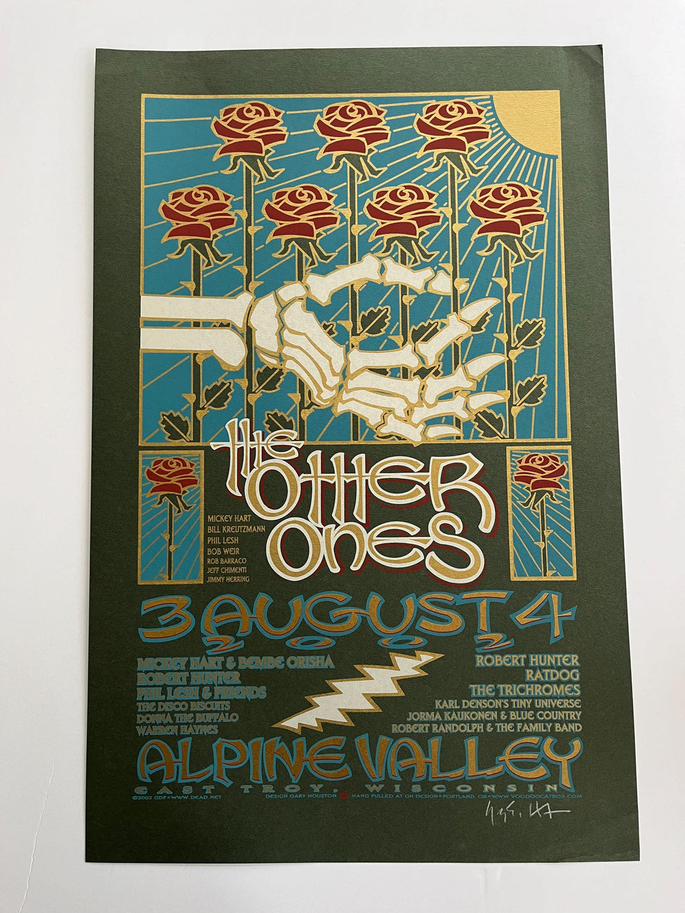 Gary Houston The Other Ones Alpine Valley 2002 Original Silkscreen Poster Signed