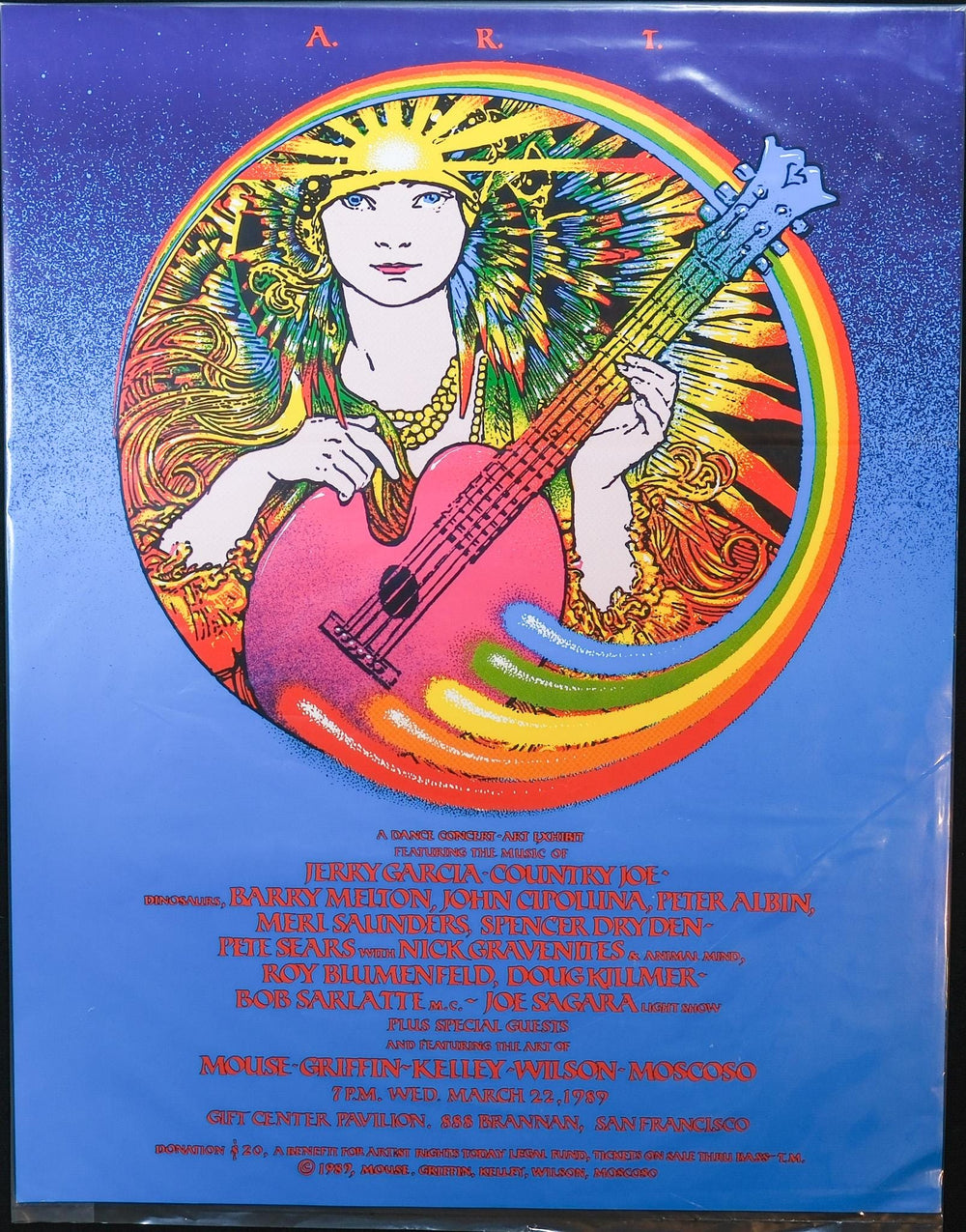 Mouse, Kelley, Griffin, Wilson, Moscoso Artist Rights Today 1989 Concert Poster