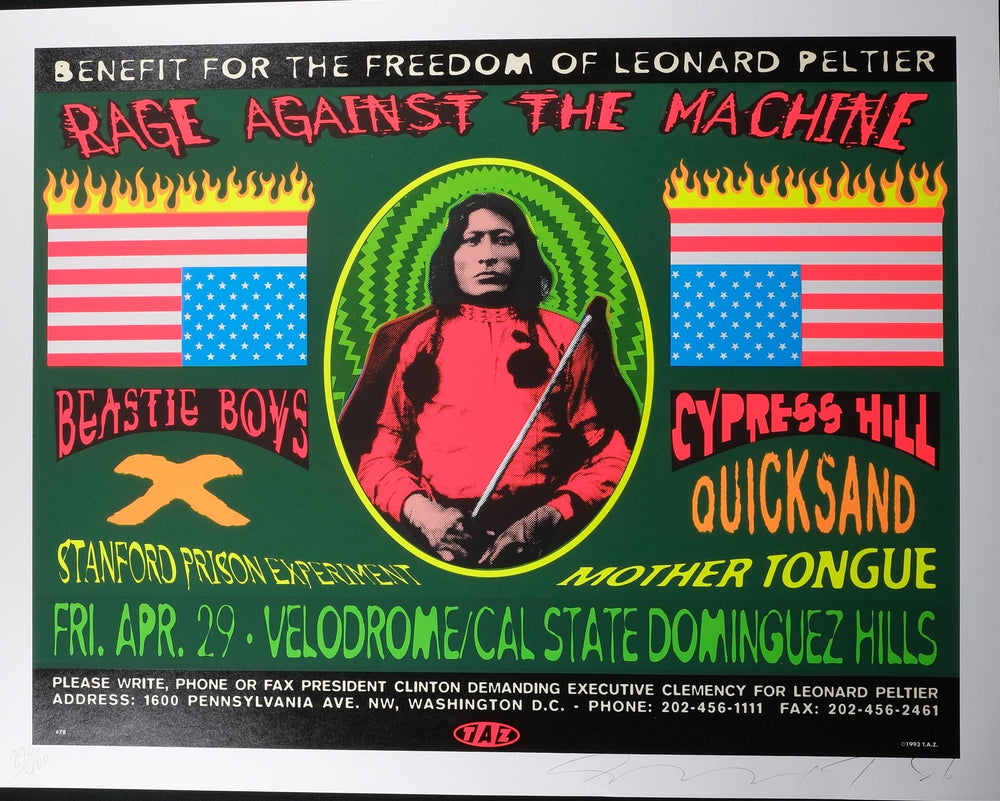 Taz Rage Against the Machine 1994 San Francisco Concert Poster