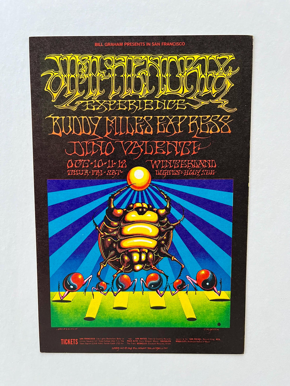 Rick Griffin Victor Moscoso Jimi Hendrix Experience 1968 Winterland Ballroom Original Postcard