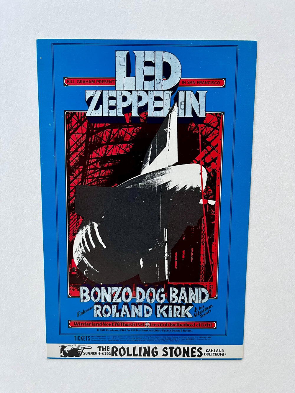 Randy Tuten Led Zeppelin Winterland Ballroom 1969 BG-199 OPC-A Postcard