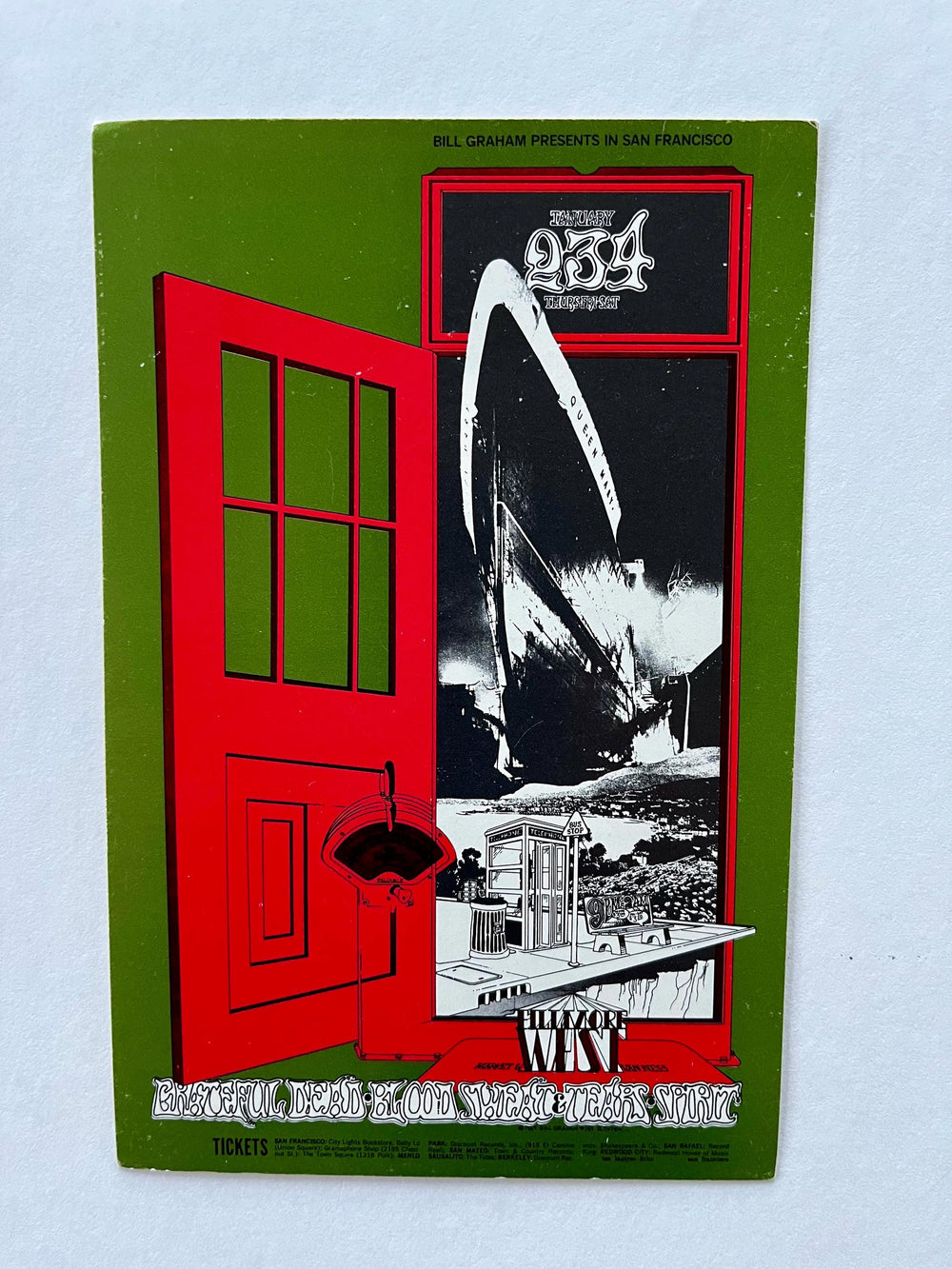 D. Bread P. Pynchon Randy Tuten Grateful Dead Fillmore West 1969 BG-154 Type B Original Postcard