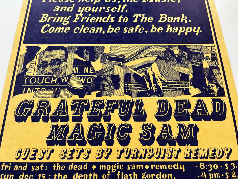 Grateful Dead The Bank 1968 Torrance California AOR 3.92 Original First Printing Concert Poster