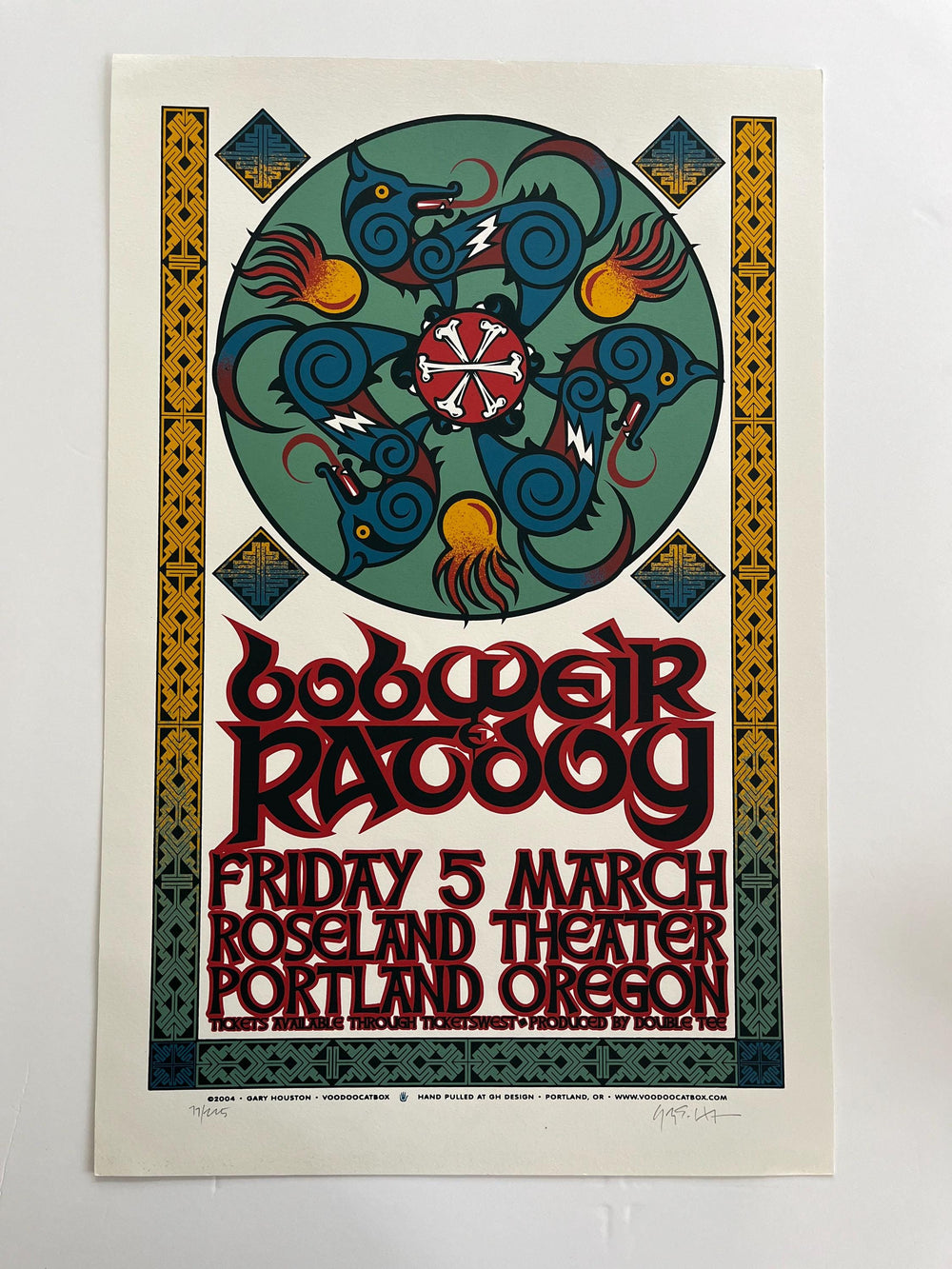 Gary Houston Ratdog Roseland Theater 2002 Original Silkscreen Concert Poster Signed