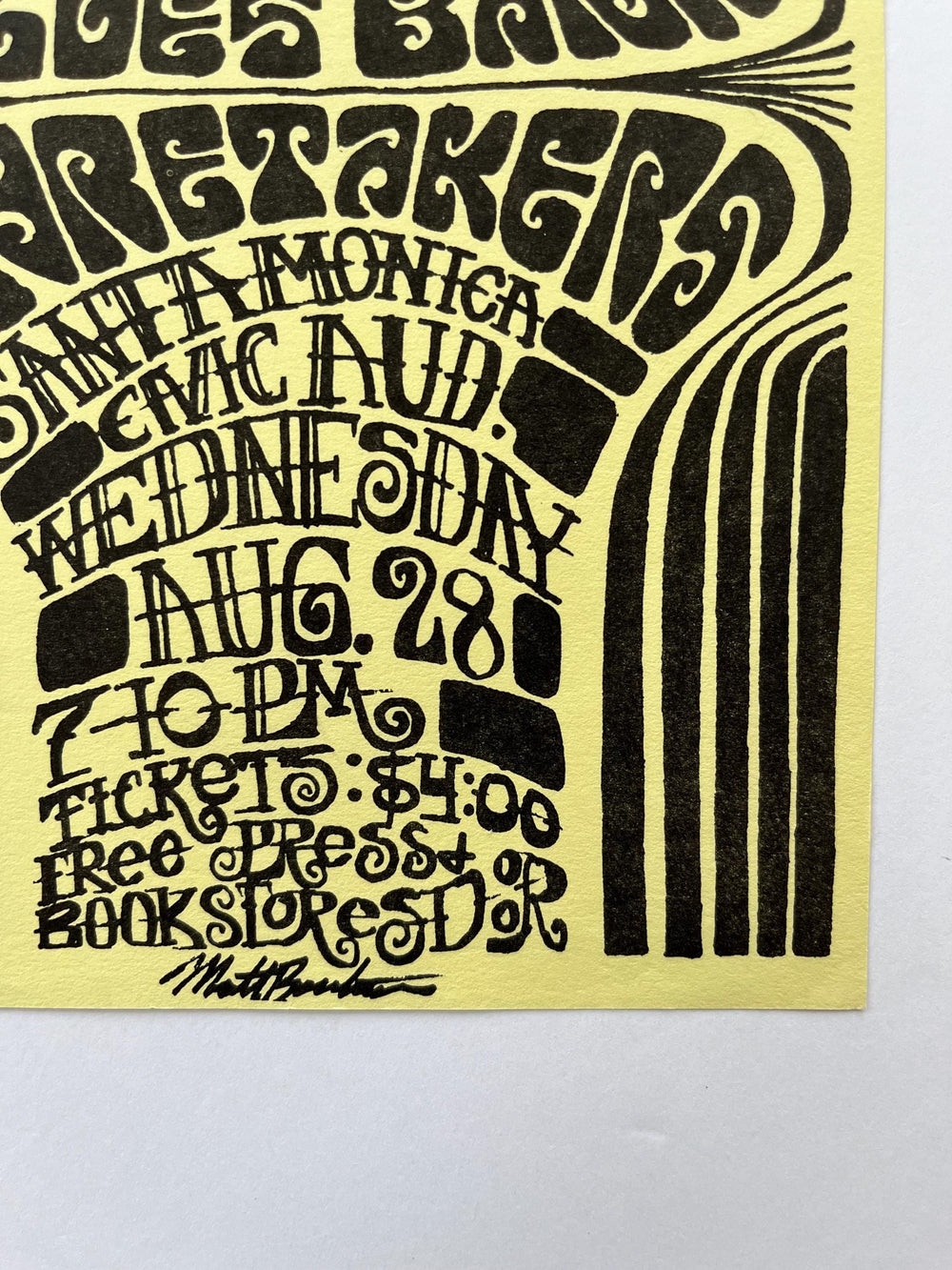 Matt Bauter The Who James Cotton Band 1974 Santa Monica Civic Center Original Handbill