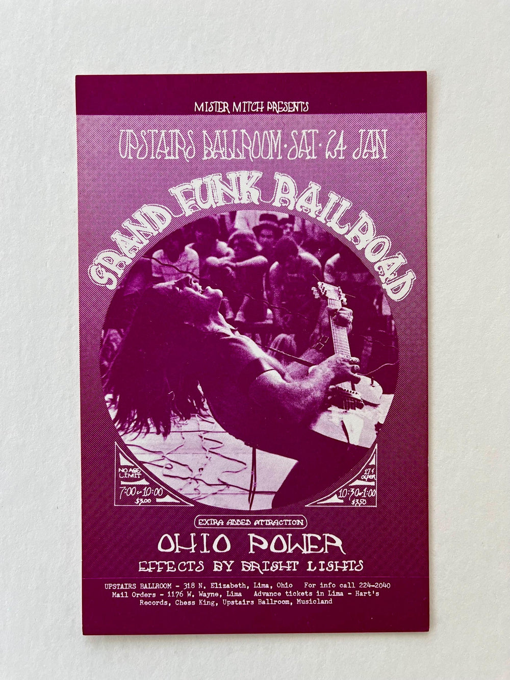 Gand Funk Railroad Upstairs Ballroom 1970 Original Handbill