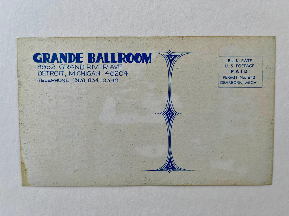 Gary Grimshaw The Yardbirds Grande Ballroom 1968 Original Postcard