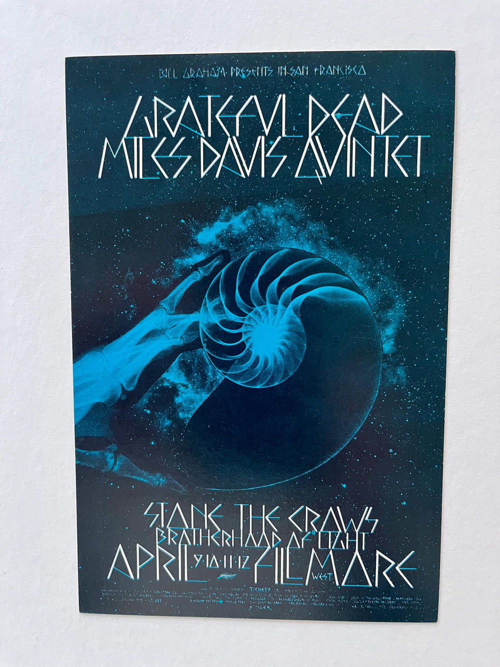 David Singer Grateful Dead Miles Davis Fillmore West 1970 BG-227-OPC-A Original Postcard