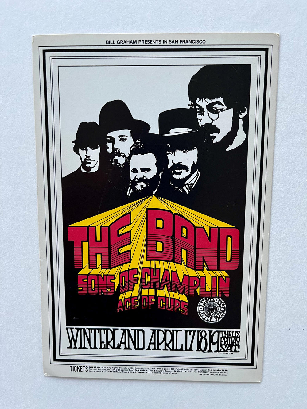 Randy Tuten The Band Sons of Champlin Fillmore West 1969 BG-169 OPC-A Original Postcard