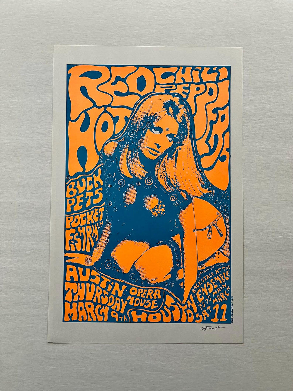 Red Hot Chili Peppers Texas 1989 Sharon Tate Frank Kozik Poster Signed