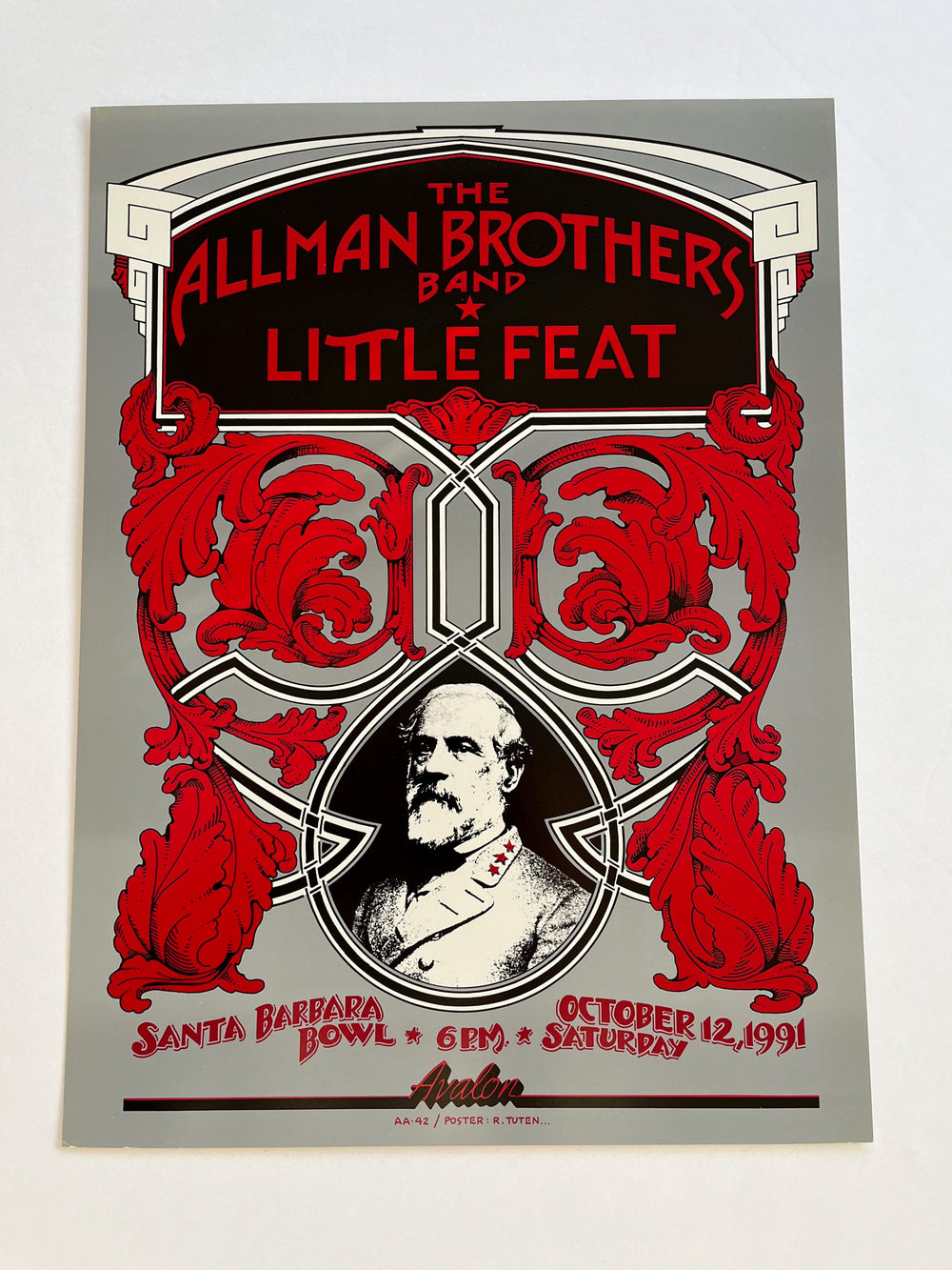 Allman Brothers Little Feat Santa Barbara Bowl 1991 Randy Tuten Original Concert Poster