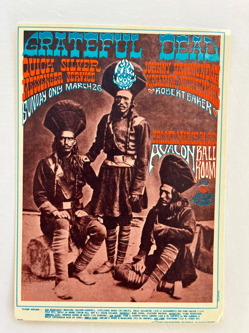 Grateful Dead  Avalon Ballroom 1967 Rick Griffin FD-54 Original Postcard