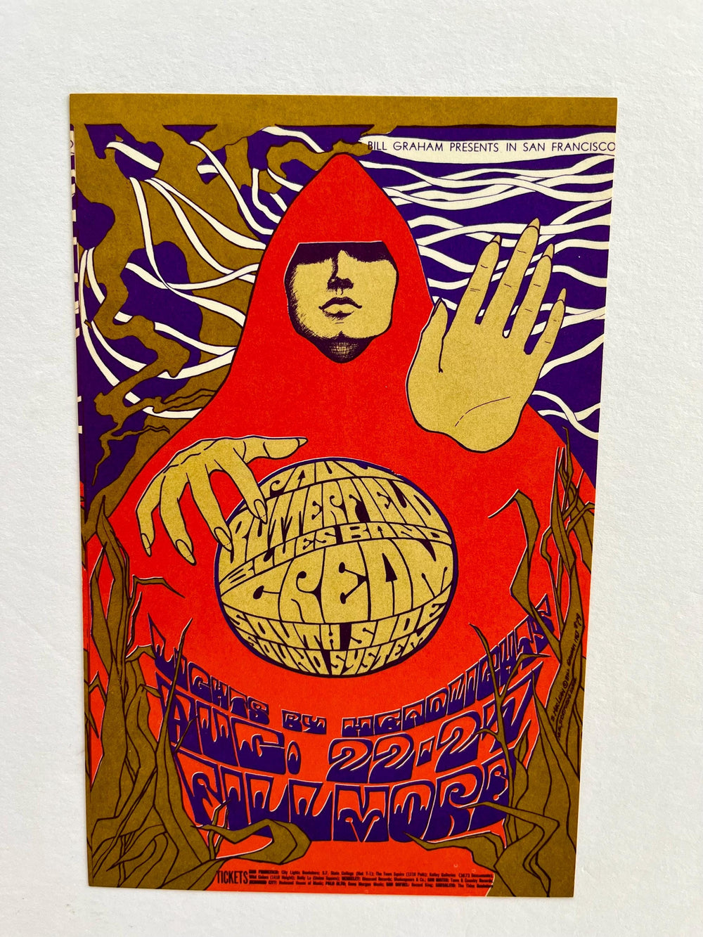 Cream Fillmore Auditorium 1967 Jim Blashfield Original Postcard