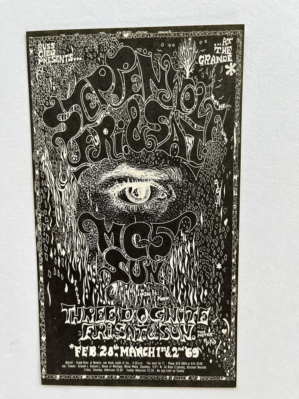 MC5 Grande Ballroom 1969 Melkus Original Postcard