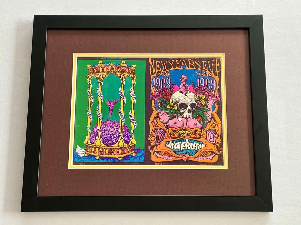 Framed Grateful Dead Santana Winterland Fillmore West 1967 BG-152/153 Original Postcard Lee Conklin