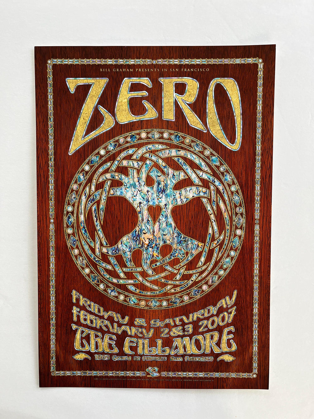 Zero Fillmore Poster 2007 Bill Graham F839 Dave Hunter