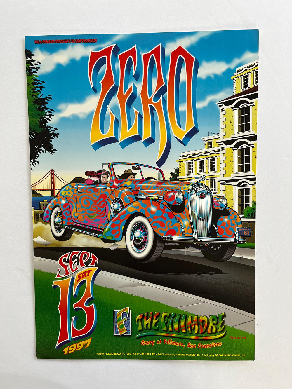 Zero Fillmore Poster 1997 Bill Graham F289 Original Concert Poster