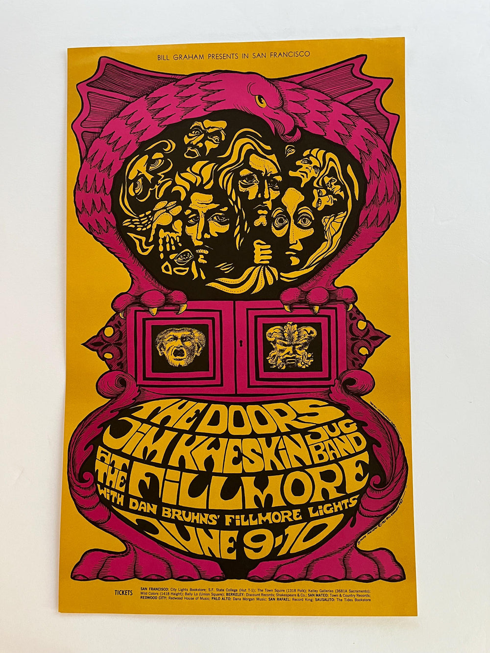 The Doors Fillmore West 1967 BG-67m Op-1 NM Bonnie MacLean Original Concert Poster