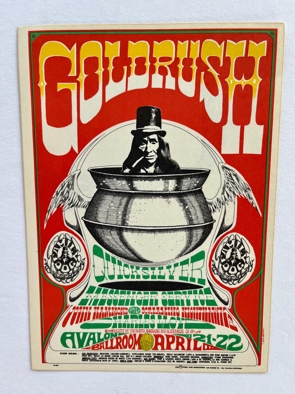 Quicksilver Messenger Service Avalon Ballroom 1967 Rick Griffin FD-58 Original Postcard