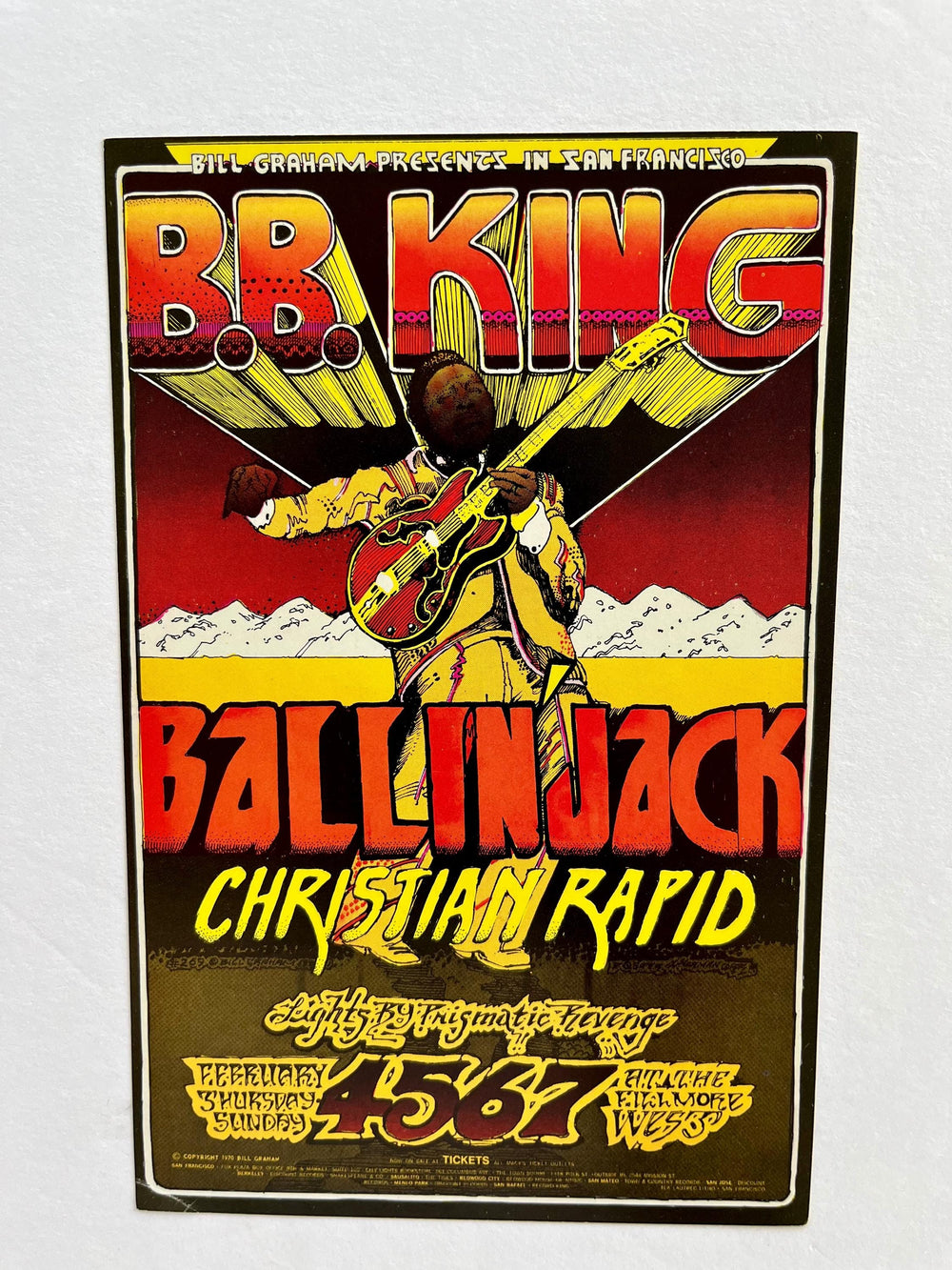 B.B. King Fillmore West 1971 Normann Orr BG-269 Original Postcard