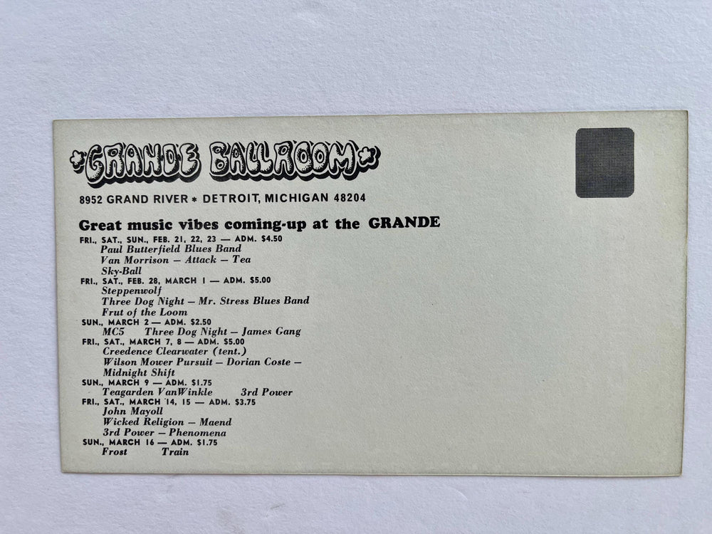 MC5 Grande Ballroom 1969 Melkus Original Postcard