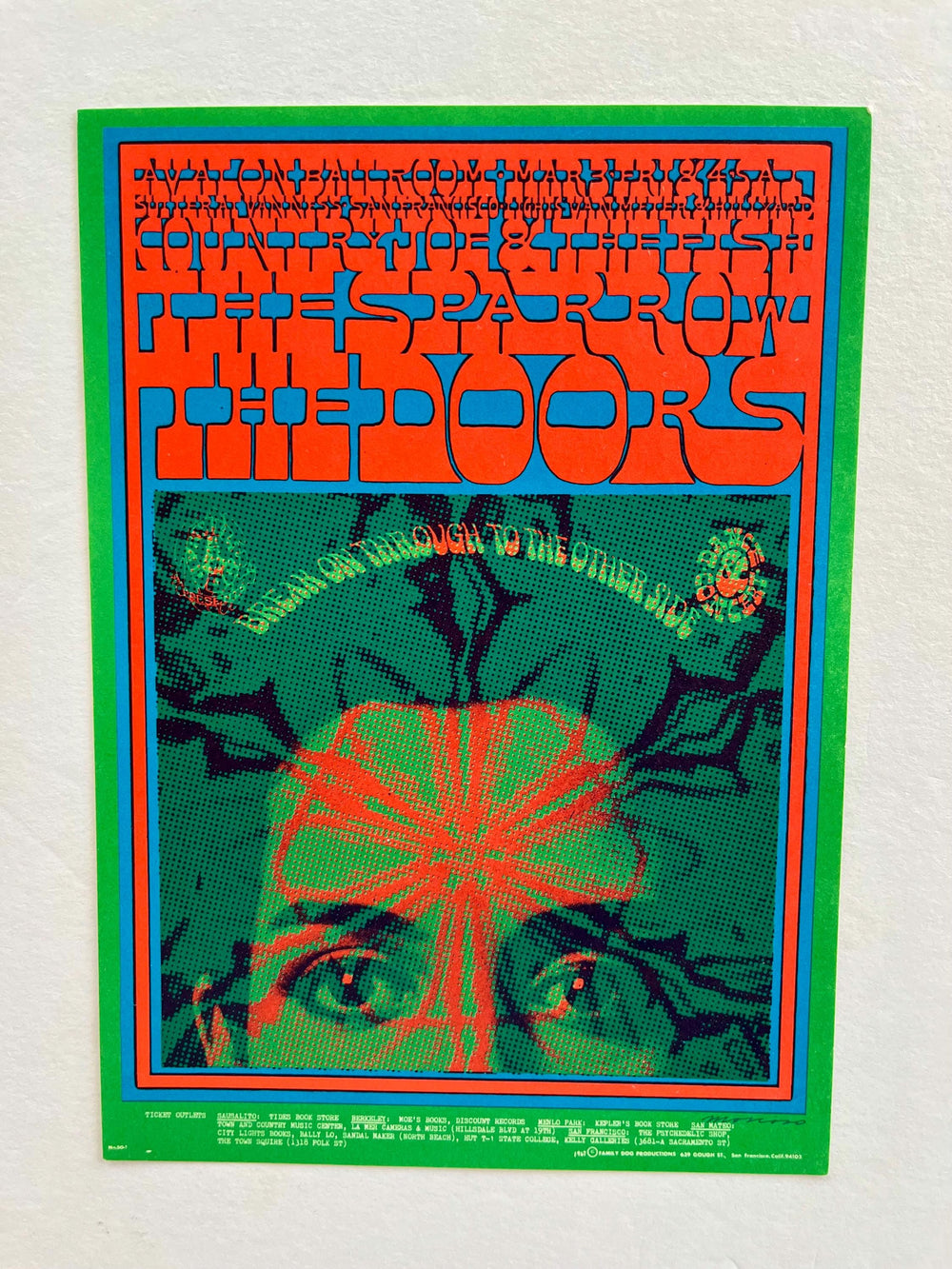 The Doors Avalon Ballroom 1967 Victor Moscoso FD-50 Original Postcards