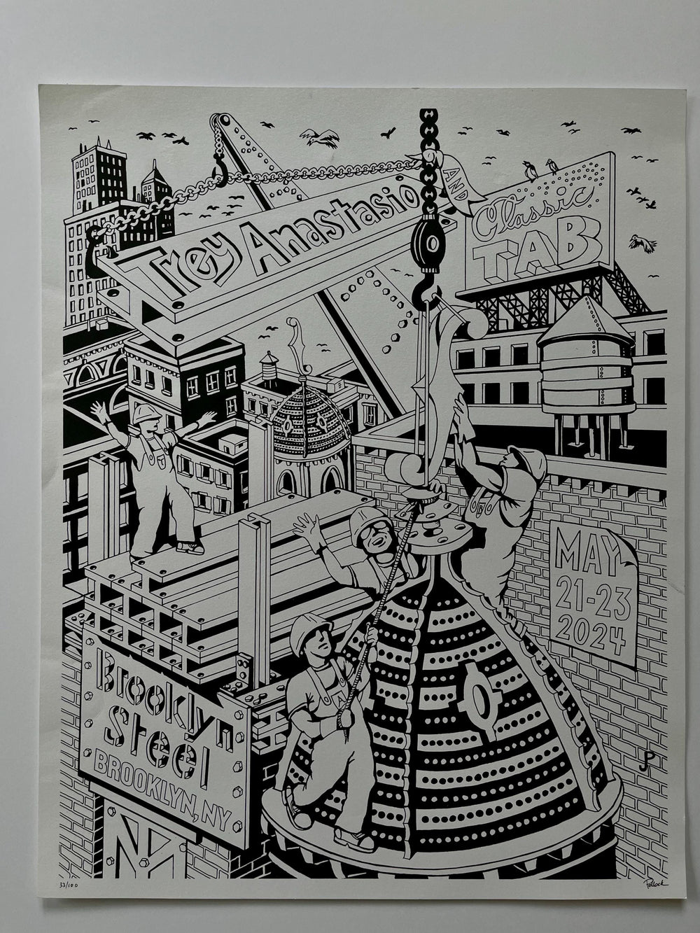 Trey Anastasio Band Poster: Official 2024 Brooklyn Steel Concert Screenprint