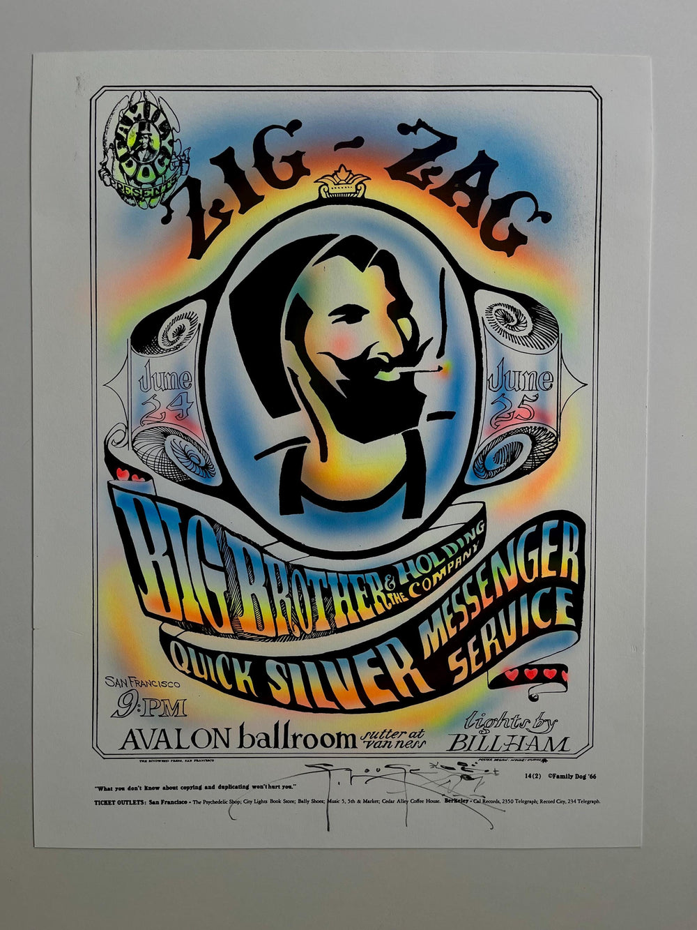 Stanley Mouse Big Brother Concert Poster: Zig Zag Psychedelic Art Print