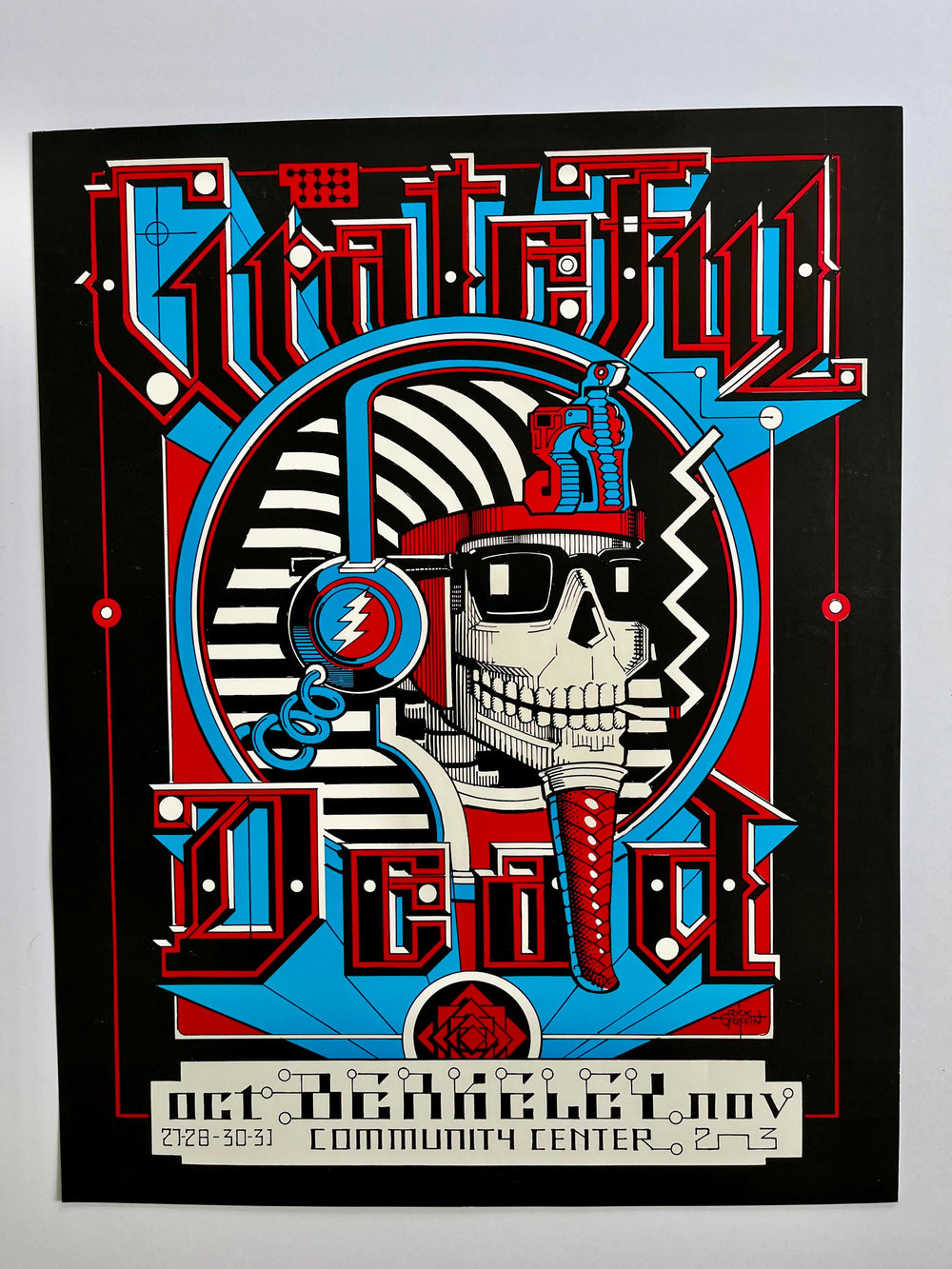 Grateful Dead Berkeley 1984 Poster — Rick Griffin Psychedelic Rock Skull Artwork Vintage Concert Print