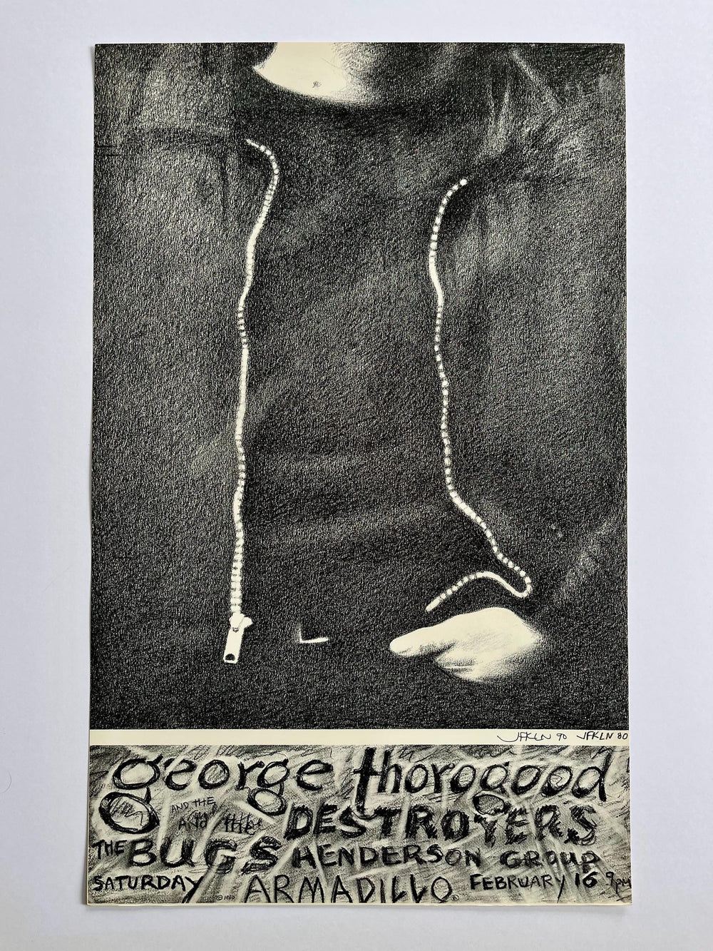 George Thorogood & The Destroyers 1980 Armadillo Poster – Signed by Jim ‘Juke’ Franklin – Vintage Austin TX Concert Print