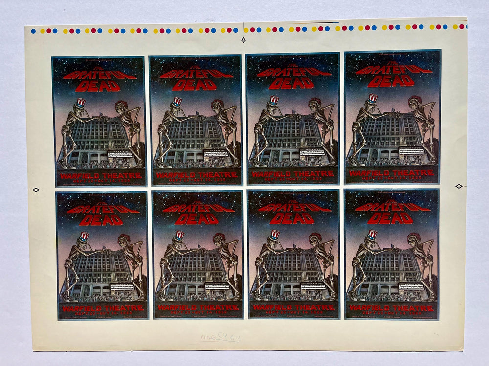 Grateful Dead Warfield Theater 1980 Uncut Printers Proof