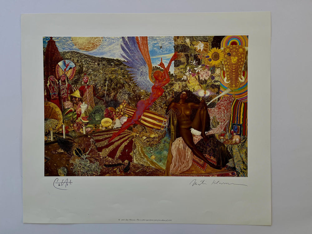Carlos Santana Hand Signed Abraxas Lithograph Plate Signed Mati Klarwein