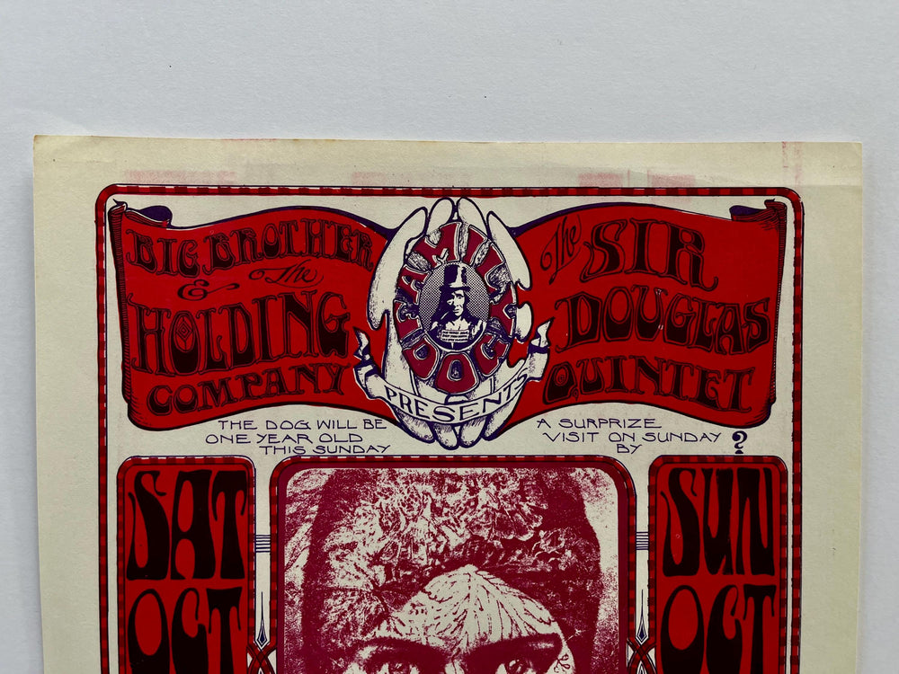 Stanley Mouse Alton Kelley Big Brother & Holding Company 1966 Original Handbill FD-30