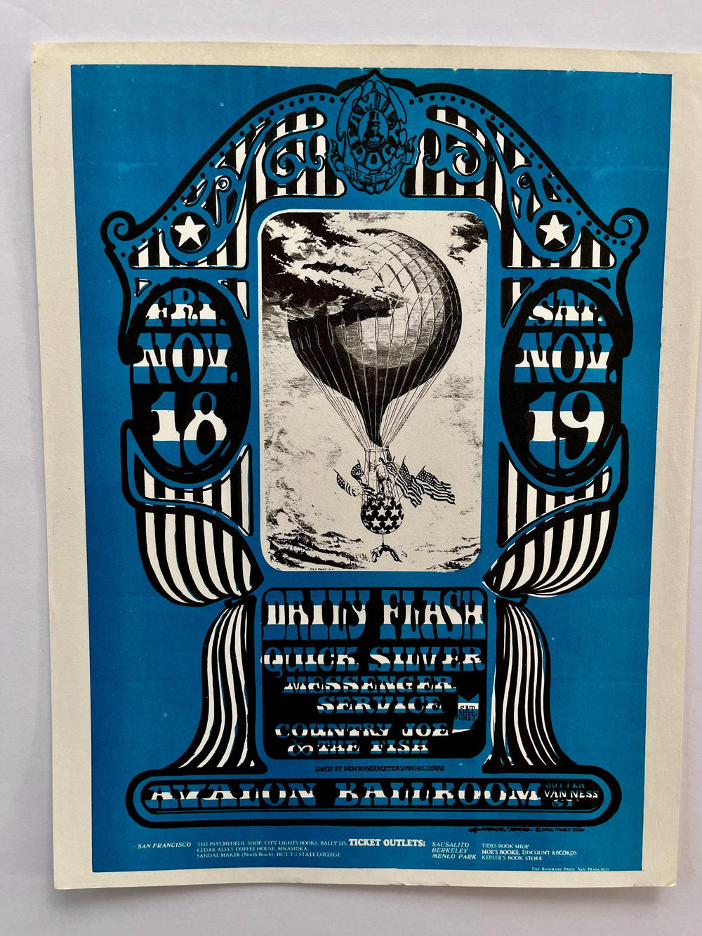 Stanley Mouse Alton Kelley Quicksilver Avalon Ballroom 1966 Original Handbill FD-35