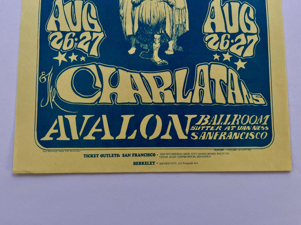 Stanley Mouse Alton Kelley Charlatans Avalon Ballroom 1966 Original Handbill FD-23