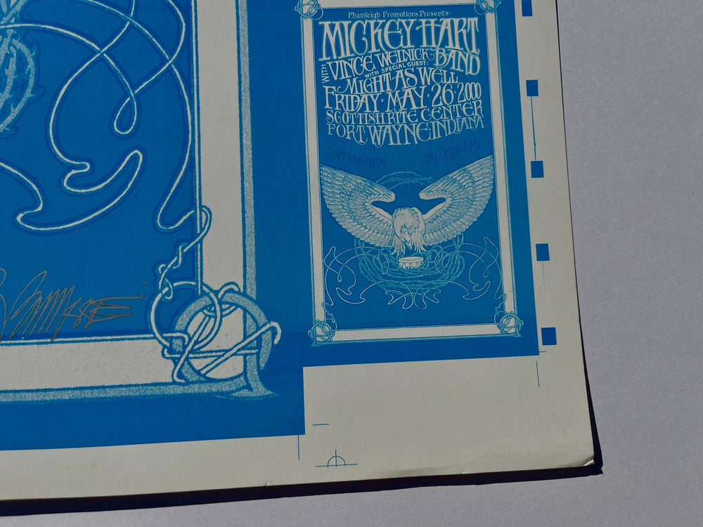 Signed Bob Masse Mickey Hart Concert Poster, Blue Variant First Printing