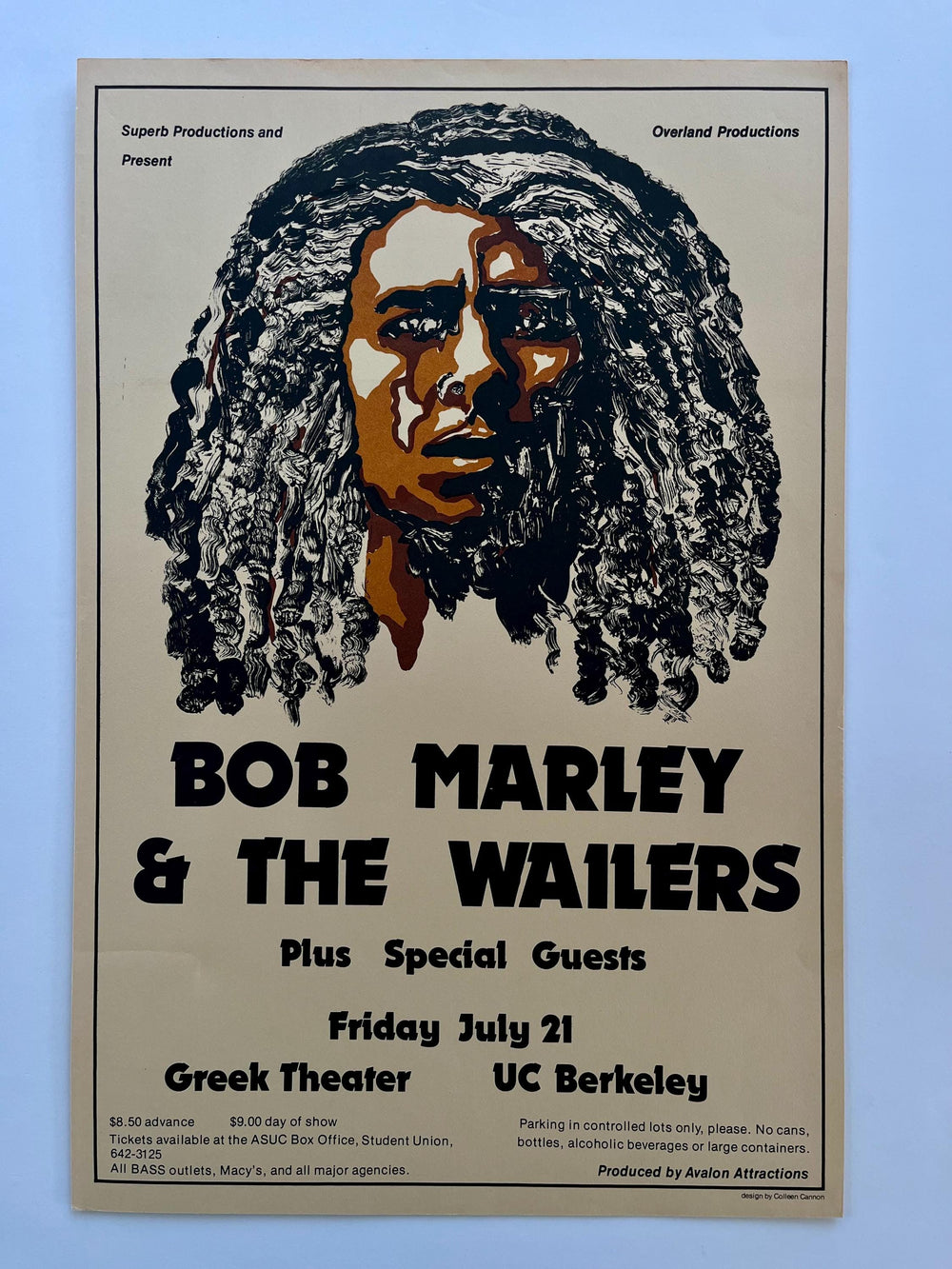 Bob Marley & The Wailers, Greek Theatre Berkeley, 7/21/1978, Colleen Cannon, Original First Printing