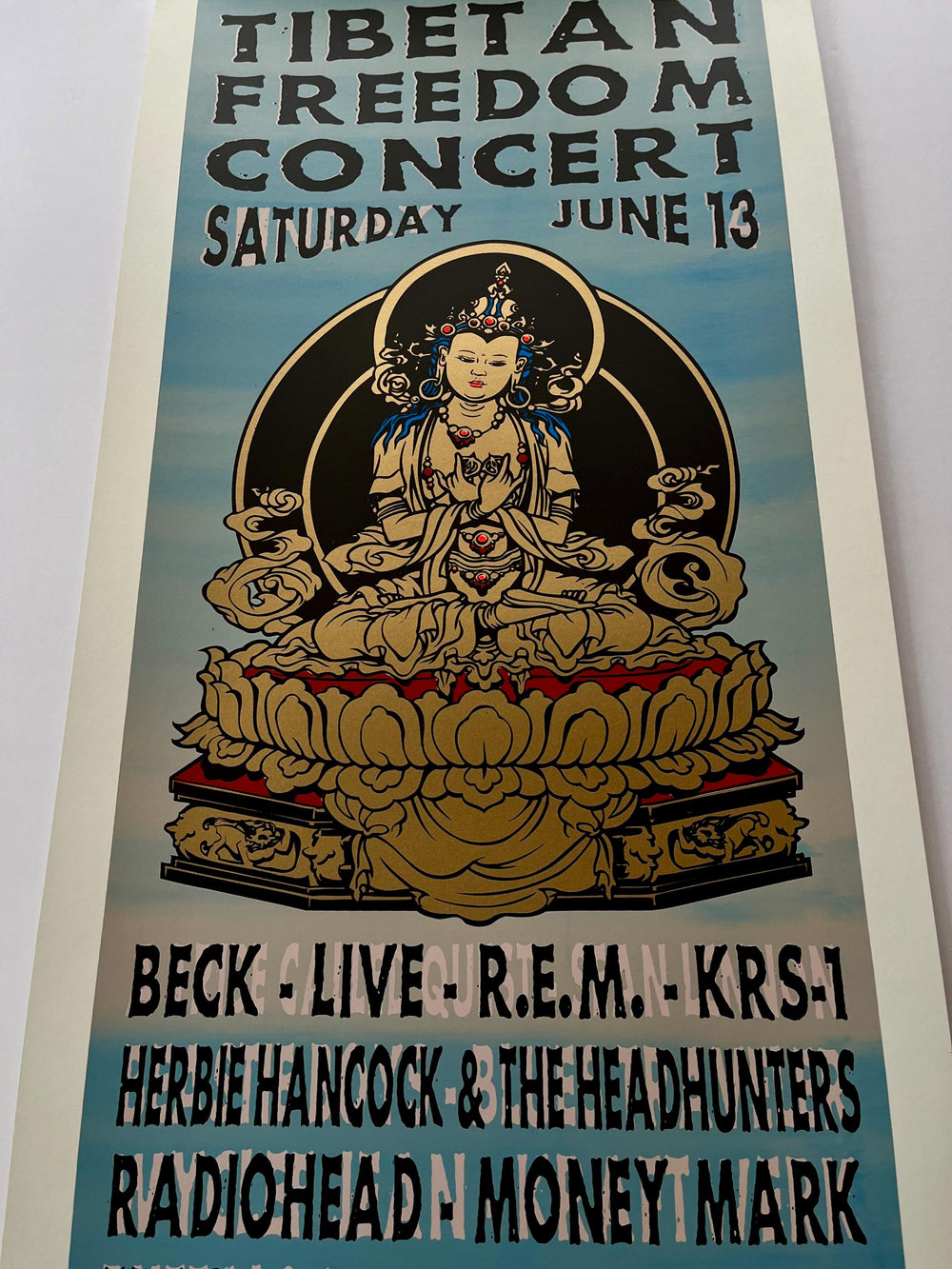 Taz Tibetan Freedom Concert Washington D.C. June 13 1998 Concert Poster Signed