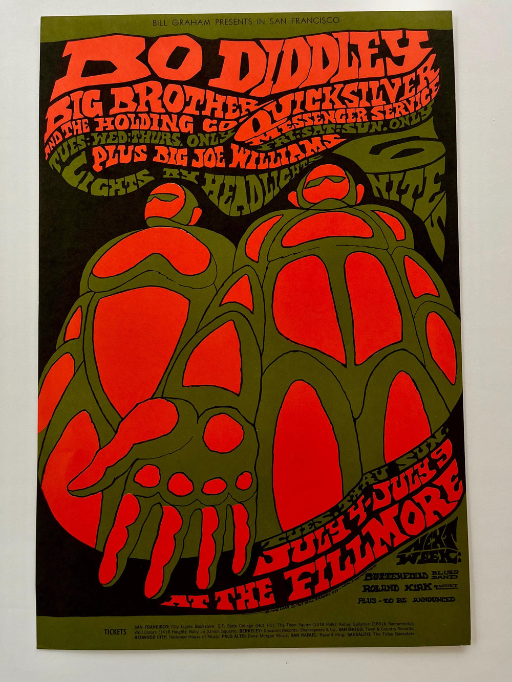 Bo Diddley Fillmore Auditorium 1967 BG-71 Bonnie MacLean Original Concert Poster