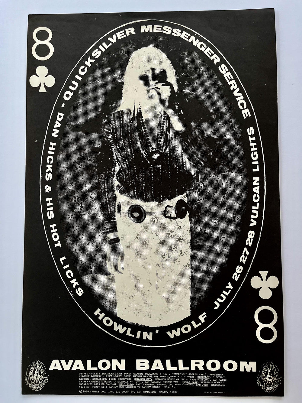 Casey Simpson Quicksilver Messenger Service Concert Poster 1968 Avalon Ballroom FD-130