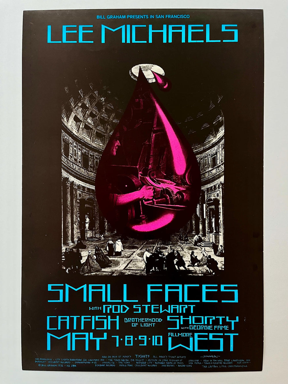 Lee Michaels Small Faces Fillmore West 1970 BG-232 David Singer Concert Poster