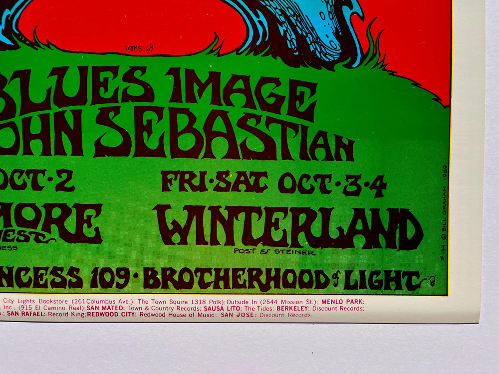 Greg Irons Crosby Stills Nash & Young 1969 Winterland BG-104 Original Concert Poster