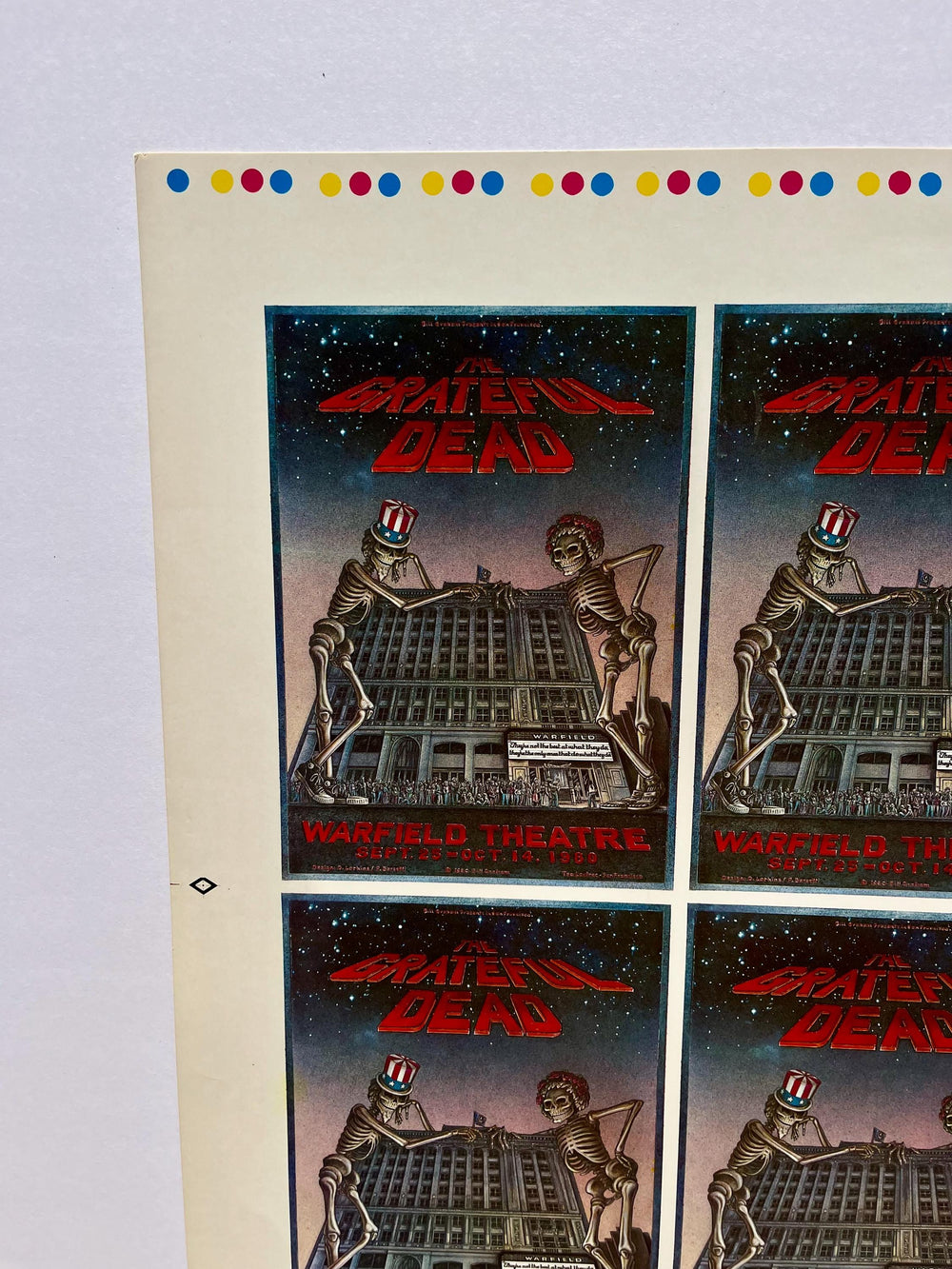 Grateful Dead Warfield Theater 1980 Uncut Printers Proof