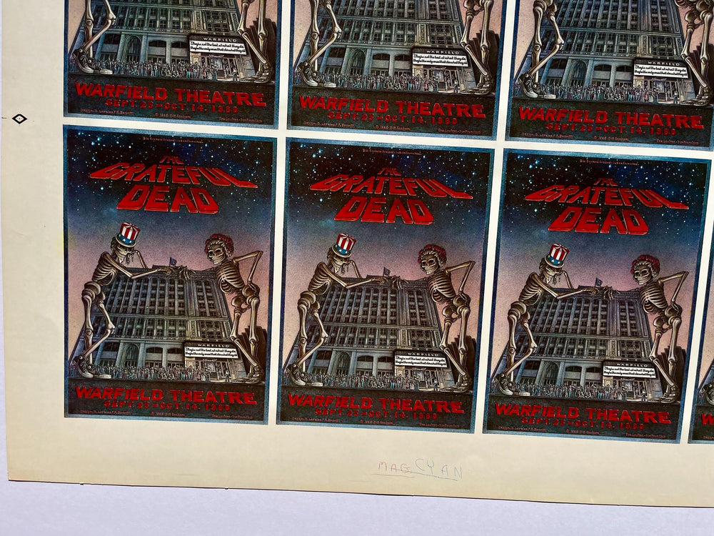 Grateful Dead Warfield Theater 1980 Uncut Printers Proof