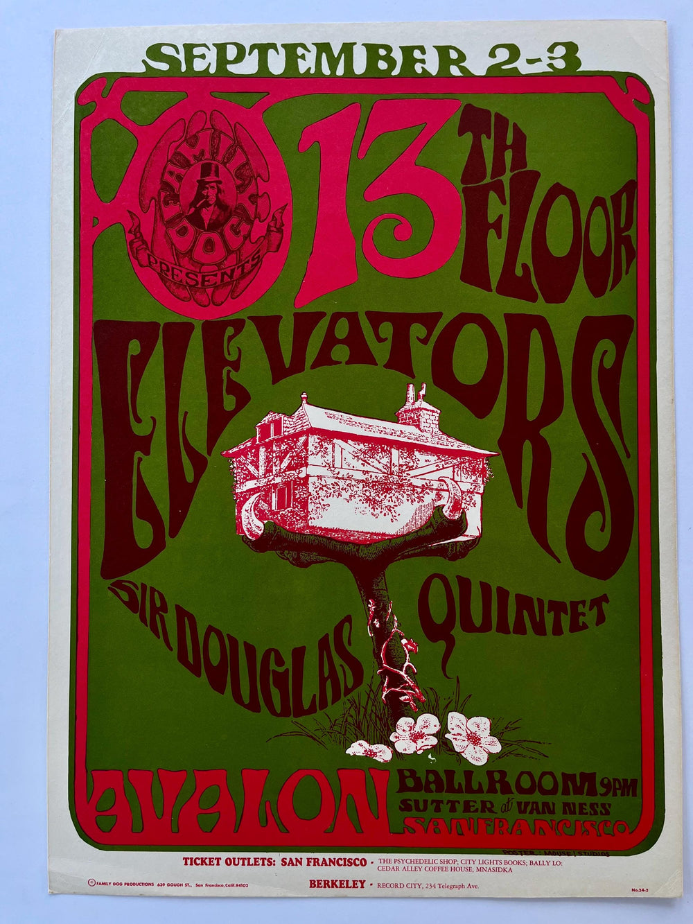 13th Floor Elevators Avalon Ballroom 1966 FD-24 Stanley Mouse Alton Kelley