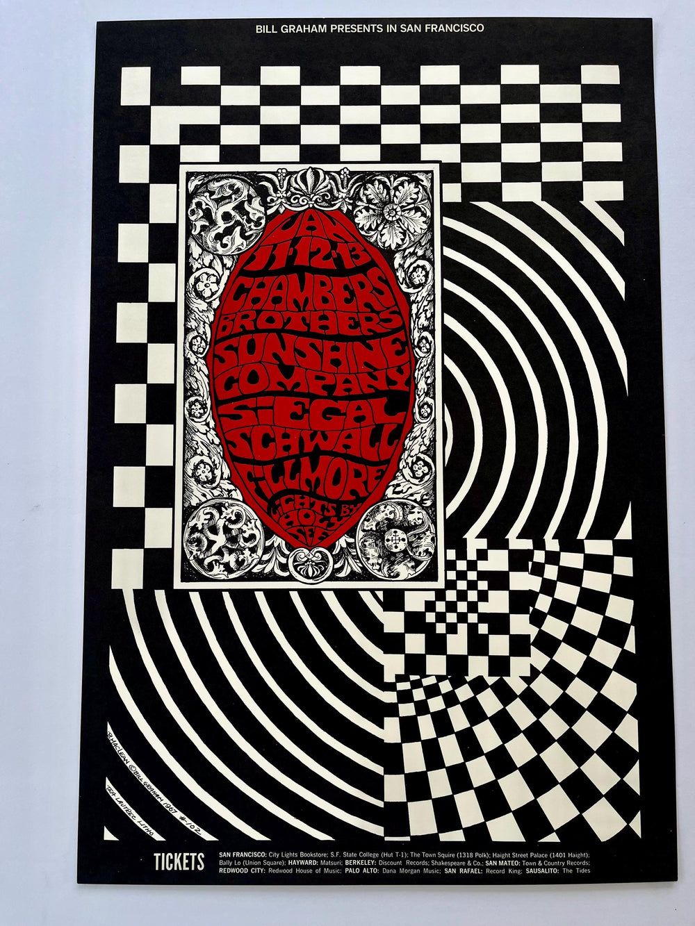 Chambers Brothers Fillmore Auditorium 1968 BG-102 Bonnie MacLean Original Concert Poster