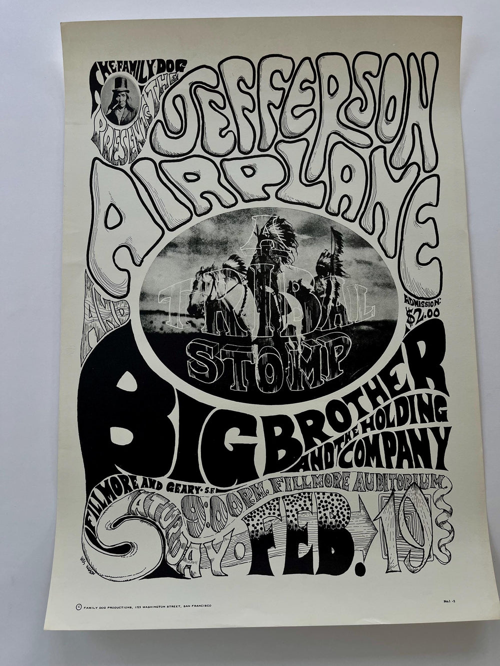 Wes Wilson Chet Helms Jefferson Airplane Fillmore Auditorium 1966 FD-1 RP-2